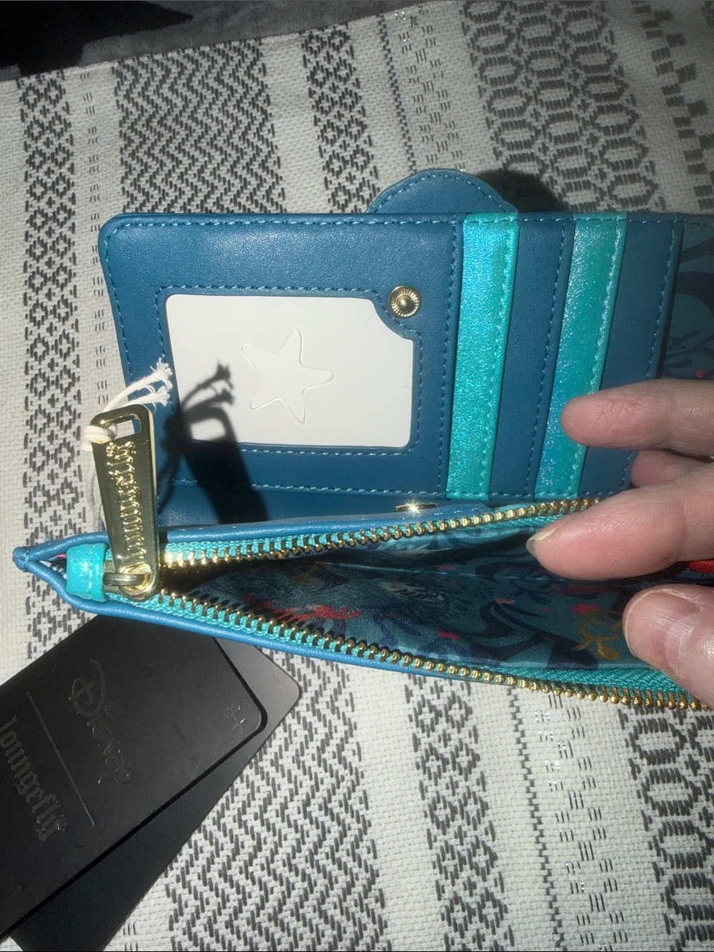 Loungefly Teal Disney The Little Mermaid Zip Around Wallet with Ocean Motif - Picture 5 of 5